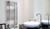 Minimalist bathroom with heated towel rail