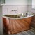 BAC015 Copper & Nickel Copper Boat Double Ended Freestanding Bath 2