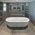 Ovali Freestanding Acrymite Bath fitted with Chrome Push Down Waste