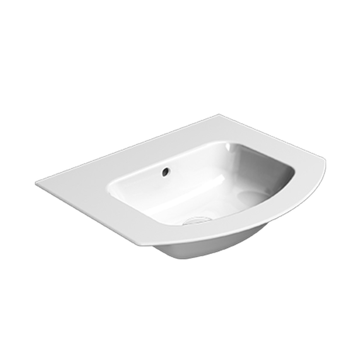 Pura Design 52 x 44 Wall Hung Curved Washbasin Pura GSI Ceramica