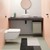 Wall hung toilet in modern bathroom