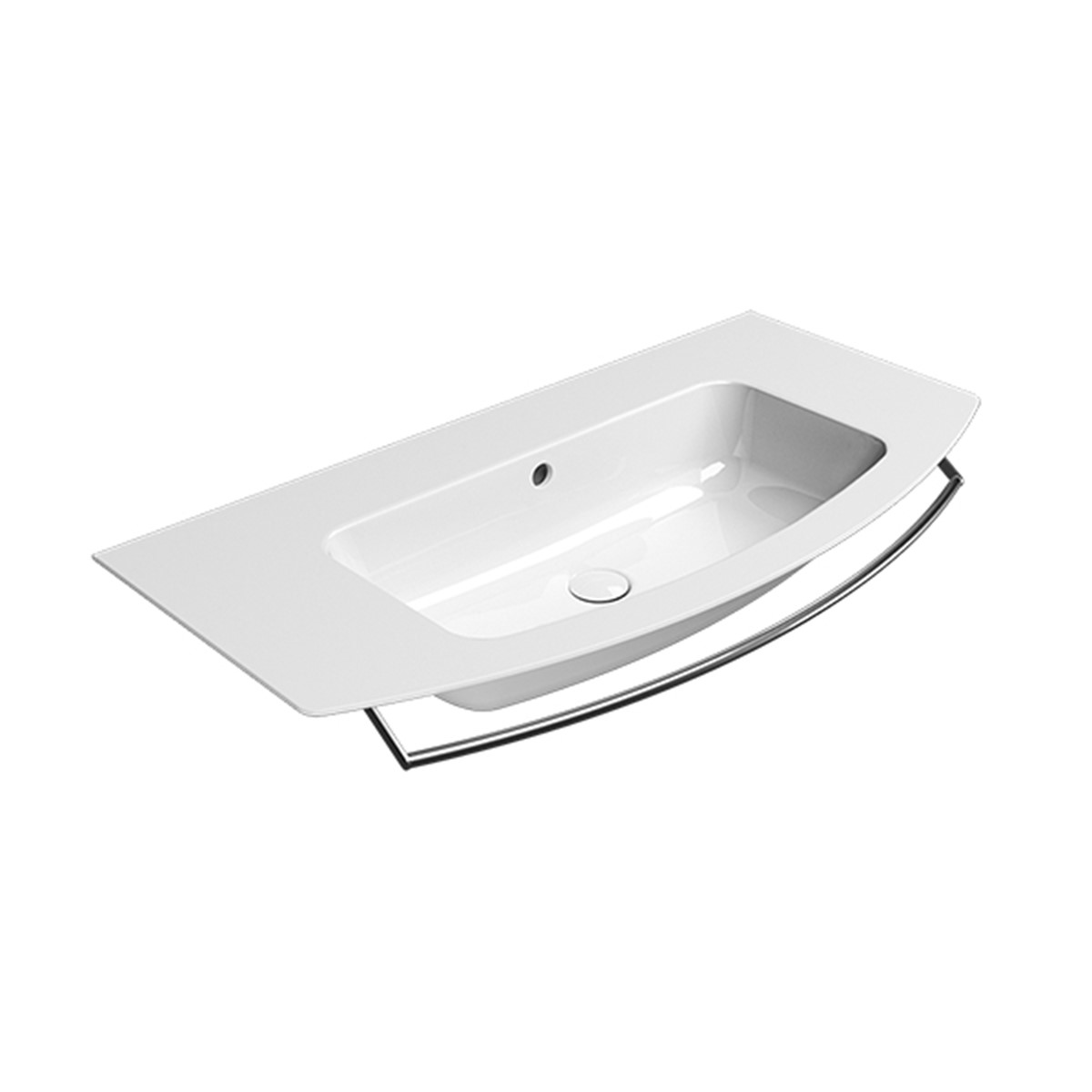 Pura Design 102 x 52 Wall Hung Curved Washbasin Pura GSI Ceramica